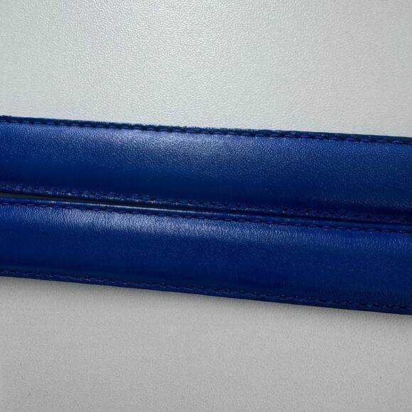 Vintage 1980s Blue Women’s Leather Skinny Size Large Taiwan Size 34 - Picture 4 of 7